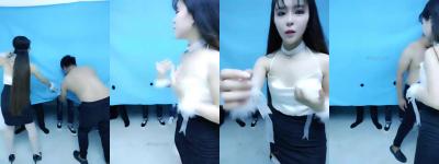 极品剧情！蒙眼口活辨屌识男友游戏 骚女输后被多名壮汉轮流抽插中出内射！